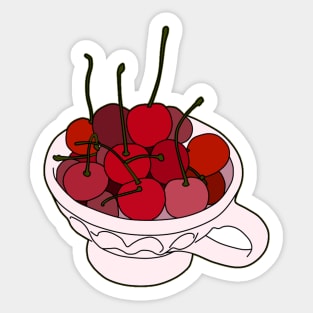 Cherries in a mug Sticker